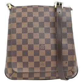 Sac Musette Salsa Louis Vuitton en toile Damier Marron