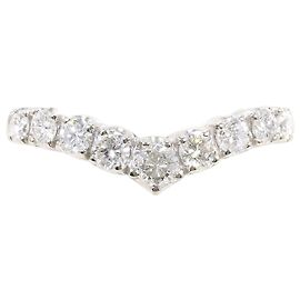 Autre Marque Platinum Band Ring with Diamond Other