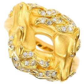 Autre Marque 18K Gelbgold-Ring mit Diamant Golden