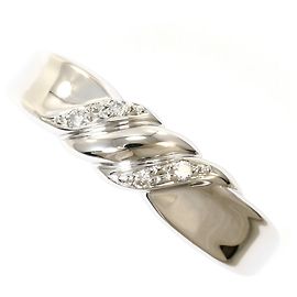 Autre Marque Platinum Band Ring with Diamond Other