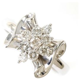 Autre Marque Platinum Band Ring with Diamond Other