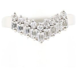 Autre Marque Platinum Band Ring with Diamond Other