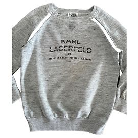 Karl Lagerfeld Paris Sweatshirt grau aus Baumwolle Grau