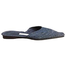 Autre Marque Joseph Azagury Mules de rafia trenzada - Azul Azul