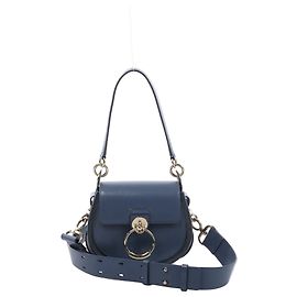 Borsa a tracolla 2Way in pelle Tess Small di Chloé, blu Beige