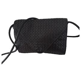 Fendi Borsa a Tracolla in Pelle Intrecciata Nera Nero
