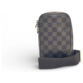 Louis Vuitton Damier Ebene Canvas Geronimo One Shoulder Backpack Bag Brown