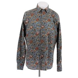 Camicia Etro floreale in cotone nera Nero