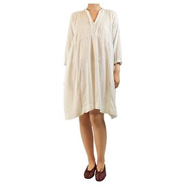Autre Marque Midi-Kleid aus Broderie Anglaise in Eisblau - Größe M Blau