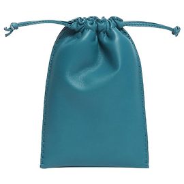 Hermès Bolsa de cordón de cuero azul Azul