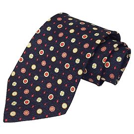 BVLGARI Bulgari Necktie % Silk Navy Men's Small Navy blue