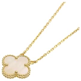 Van Cleef & Arpels Vintage Alhambra Mother-Pearl Necklace, Yellow Gold, Women's Yellow
