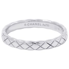 Chanel Coco Crush Collection Mini Ring, Weißgold, Größe , . Weiß