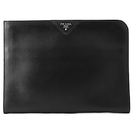 Clutch Prada porta documenti in pelle Saffiano borsa PRADA da uomo nera Nero