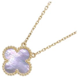 Pendentif Collier Alhambra Van Cleef & Arpels Nacre Or Jaune Jaune