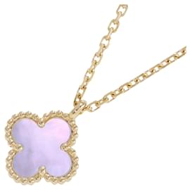 Van Cleef & Arpels Sweet Alhambra Pendant Necklace, Mother of Pearl, Yellow Gold () Yellow