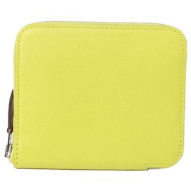 Hermès Hermes EN LIBERTE Cartera compacta de seda Naranja