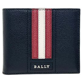 Bally Trainspotting fold Wallet, Leather, Black, , Stripe, Men's, Bift, Black