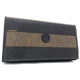 FENDI Pecan Men's fold Wallet (Black x Brown) Black