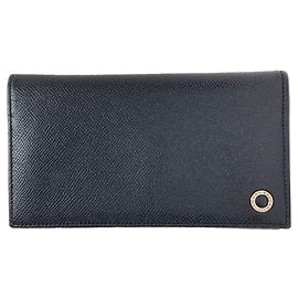 Bulgari BVLGARI Long Wallet Leather Men's Black