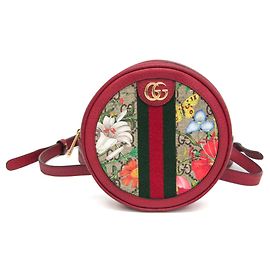 Gucci Ophidia GG Flora Women's GG Canvas,Leather Backpack Beige,Red Color Red