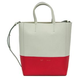 Céline Celine Cabas SMALL VERTICAL Borsa a tracolla in pelle da donna,Tote Bag Verde chiaro,Colore Rosso Verde