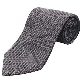 Corbata de seda Gucci GUCCI con estampado para hombre, tonos marrón y azul. Azul
