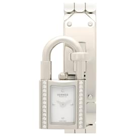Hermès Hermes Kelly Mini Watch, Stainless Steel, Diamond, Women's, White (.) White
