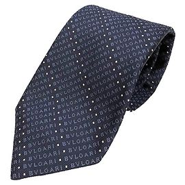 Corbata BVLGARI Bulgari Sevenfold, % Seda, Azul Claro, Hombre Azul marino