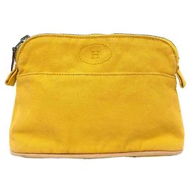 Hermès HERMES Bolide Pouch /Mini Pouch, Cotton, Yellow Yellow