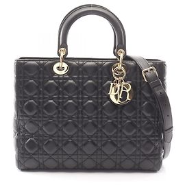 Borsa Christian Dior Dior Lady Large Cannage, Pelle, Donna, Nero Nero