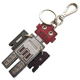 PRADA Accessorio Portachiavi Robot in pelle Saffiano Charm per borsa Multicolore Uomo Donna Multicolore