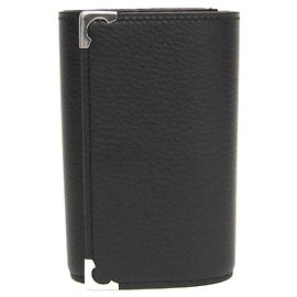 Portachiavi in pelle Cartier Cabochon per uomo e donna, nero Nero