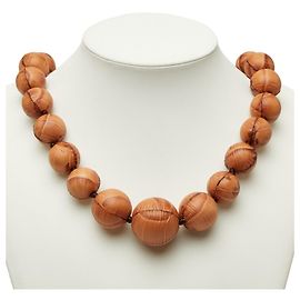 Céline Collana a sfera in pelle Triomphe Celine, Pelle marrone, CELINE da donna Marrone