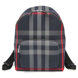 Burberry JEFF CHECK Men,Women Cotton,Leather Backpack Gray,Navy Brown