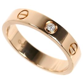 Cartier 18K Pink Gold Mini Love Diamond Ring Other