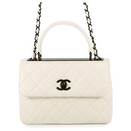 Chanel handbag, Coco Mark, Matelassé, Trendy CC , CHANEL , chain shoulder, white, Matelassé women's White