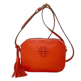 Bolsa de ombro Tory Burch Logo em couro para mulher Vermelho