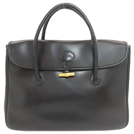 Borsa in pelle Roseau da donna Longchamp Nero