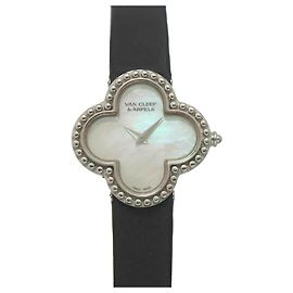 Relógio Alhambra Van Cleef & Arpels para mulher, Concha branca, Ouro, Relógio de quartzo Branco