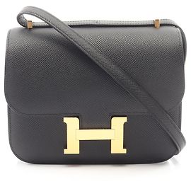 Hermès Hermes Constance Mini Schultertasche/Handtasche, Leder, Veau Epsom, Schwarz, Damen. Schwarz