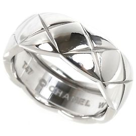 CHANEL White Gold Coco Crush Medium Ring . Women's White