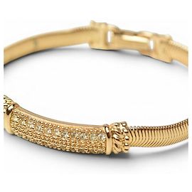 Bracelet jonc Christian Dior avec strass, Or Doré