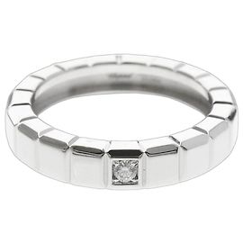 Anillo Chopard Ice Cube / Oro Blanco () Fashion Diamond Band Ring Silver Plata