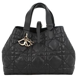 Borsa in pelle Christian Dior Macro Cannage Toujours Medium Nera da donna Nero