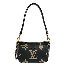 Louis Vuitton Bicolor Monogram Empreinte Multi Pochette Accessoires Shoulder Bag Black
