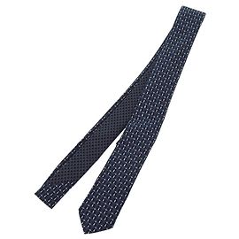 Excellent condition Prada over pattern tie, silk, gray and navy, Brown