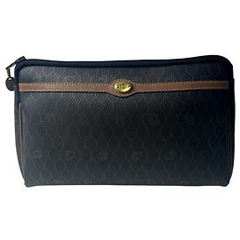 Pochette Clutch Christian Dior Vintage Honeycomb Pattern per Donna Marrone