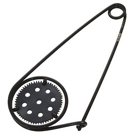 Excellent condition Loewe Meccano Pin Metal Leather Black Brooch Accessory LOEWE Black