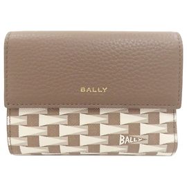 Bally Logo Leder-Klapperbörse für Damen Braun